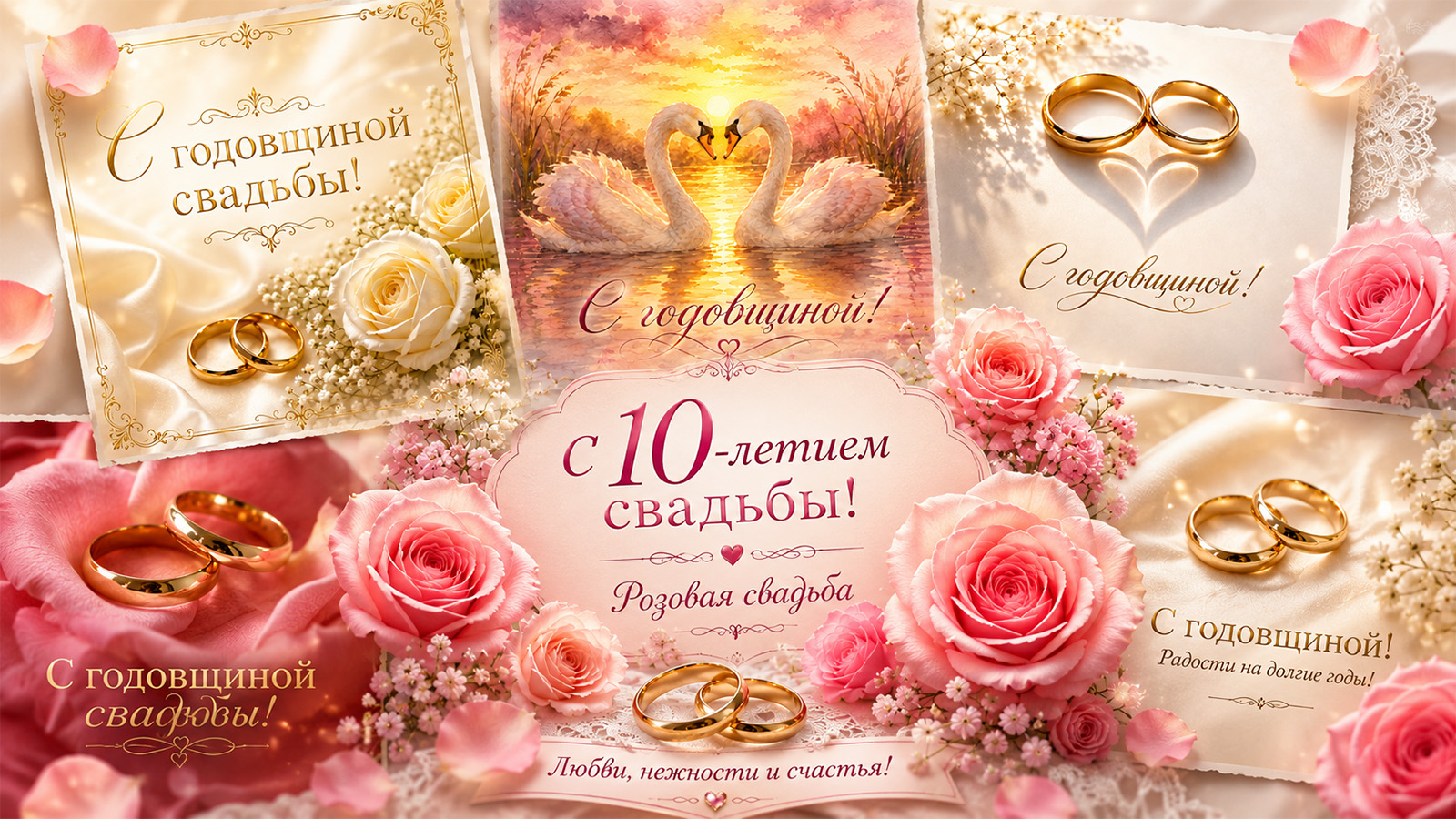 140+ красивых открыток с годовщиной свадьбы
