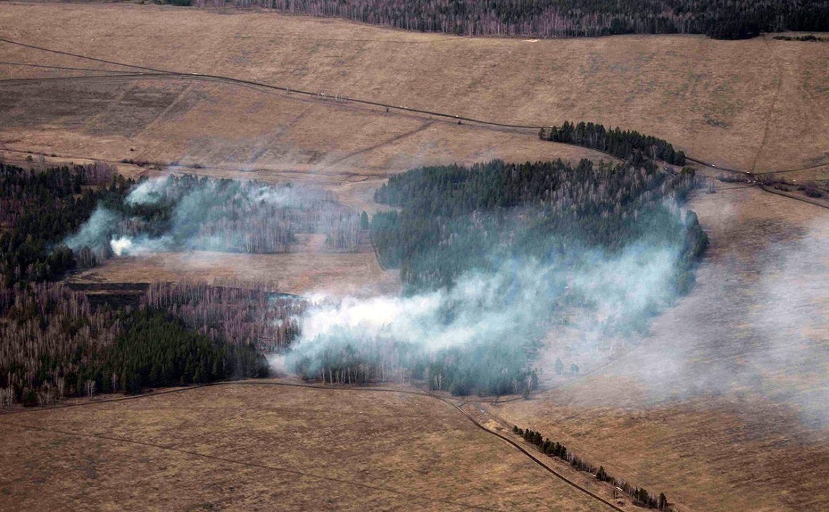 Лесной пожар в Белорецком районе Башкирии в апреле 2017 г.