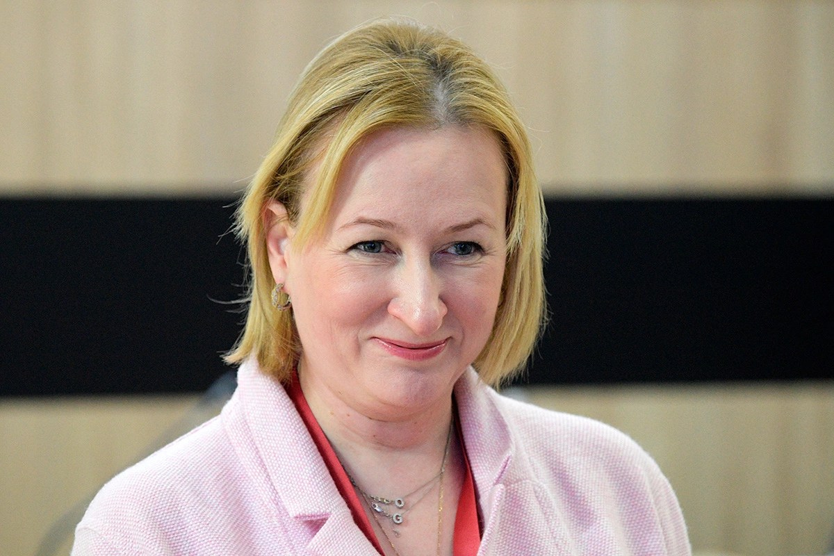 Ольга Галактионова перед началом сессии «Цифровизация искусства: мягкая сила российской культуры» в рамках XXV Петербургского международного экономического форума в конгрессно-выставочном центре «Экспофорум»