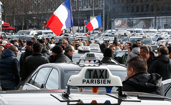 Забастовка парижских таксистов. 26 января 2016 года
