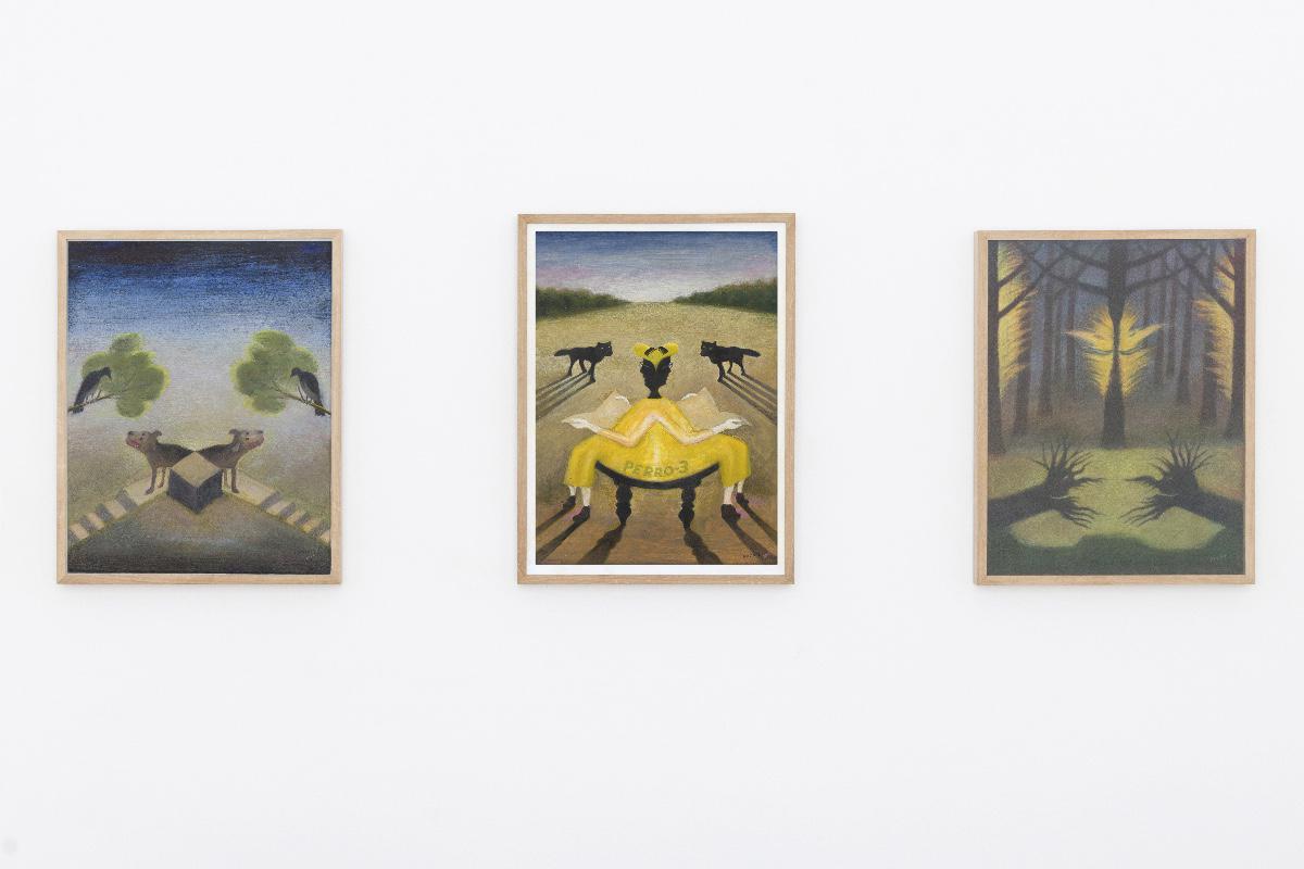 Картины «Китай», 2011, «Перро-3», 2010, «Лесные духи», 2010. Из серии «Шпигель»