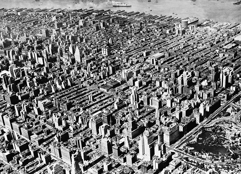Вид на высотную застройку Нью-Йорка, 1920-е годы