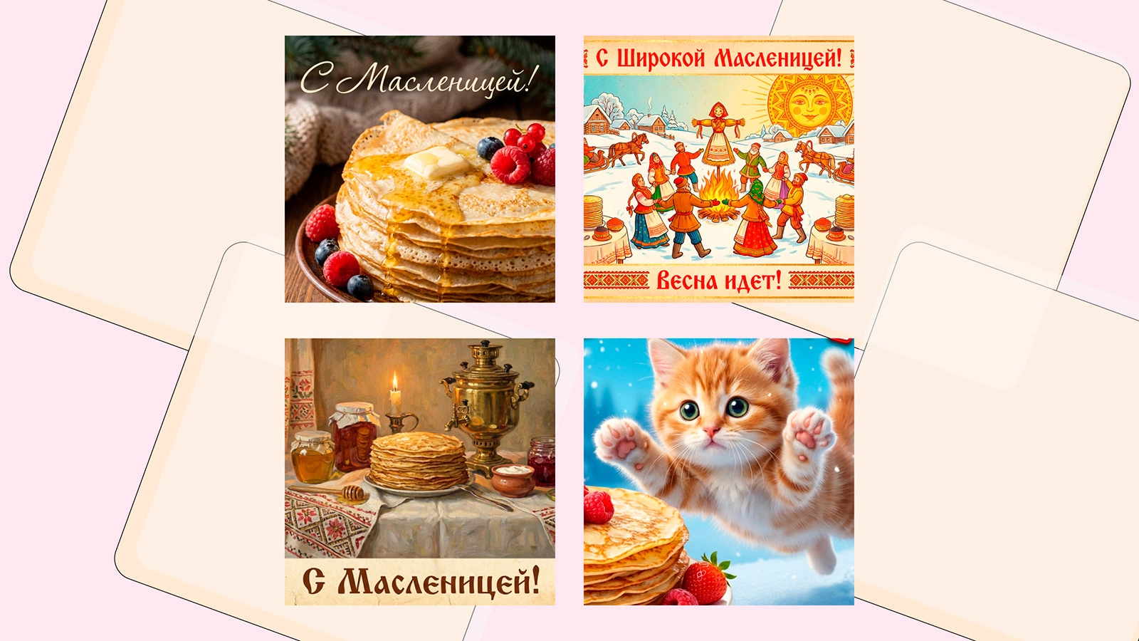 Открытки с Масленицей на 2026 год. 15 вариантов красивых поздравлений