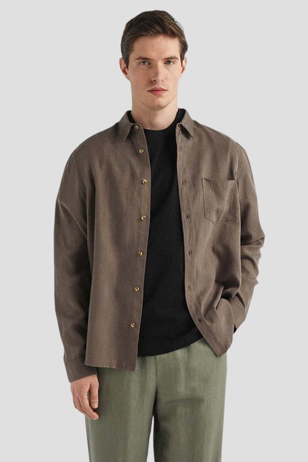 Рубашка из хлопка и льна Marco di Radi, 8990 руб.