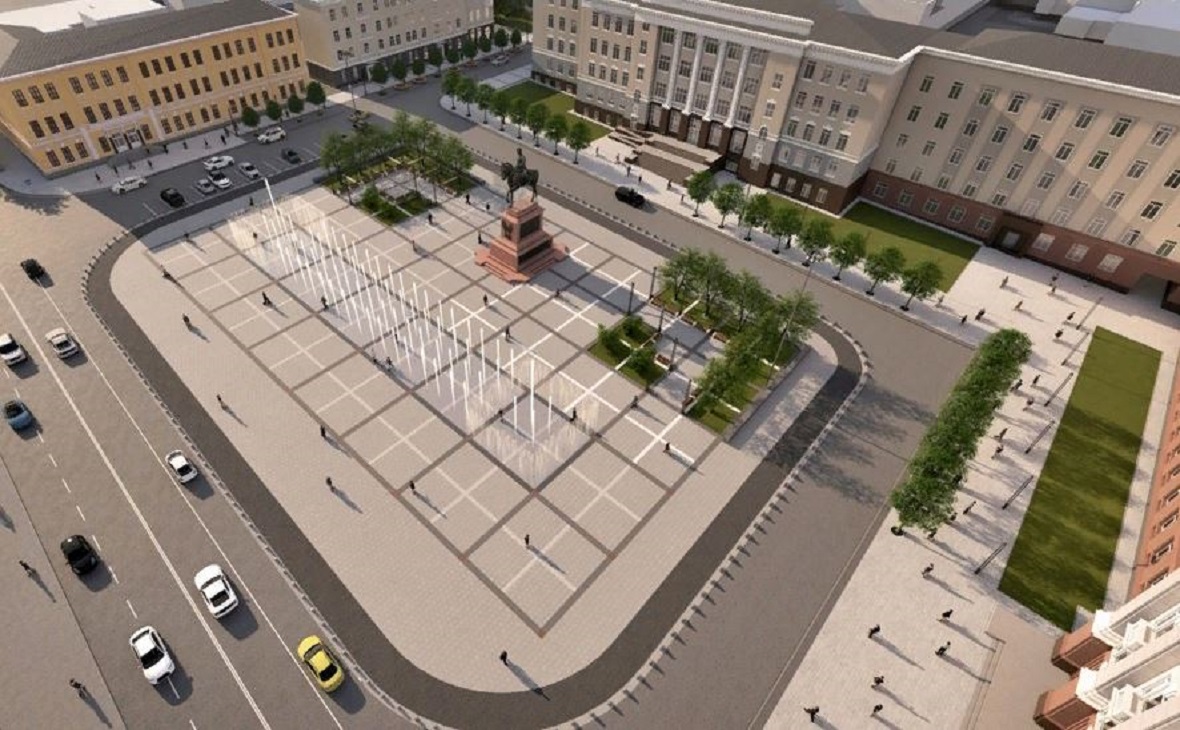 Советскую площадь Уфы превратят в скверы с памятником и «сухим» фонтаном