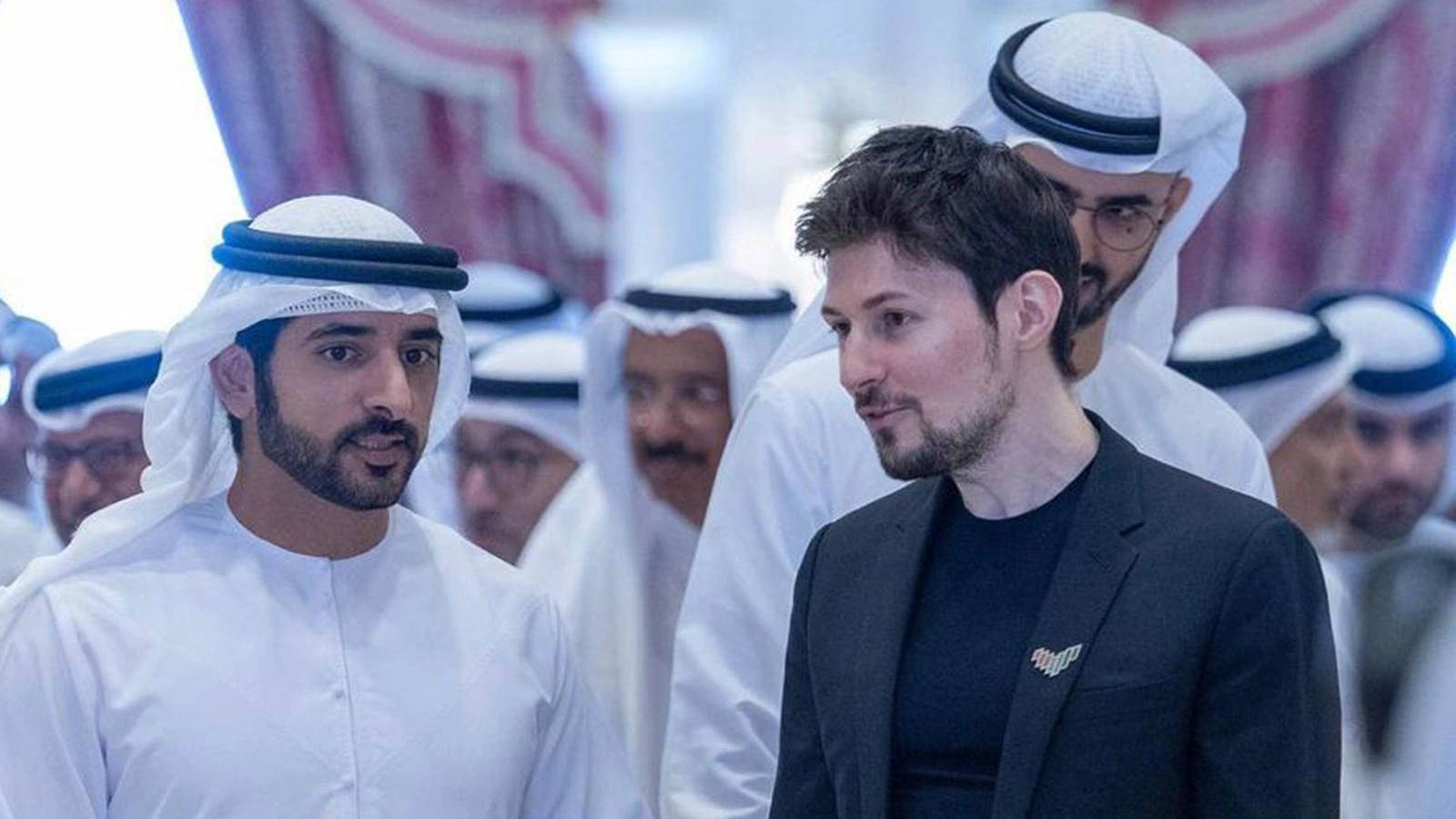 Наследный принц Дубая&nbsp;Хамдан ибн Мохаммед Аль Мактум и Павел Дуров на встрече 11 января 2023 года&nbsp;