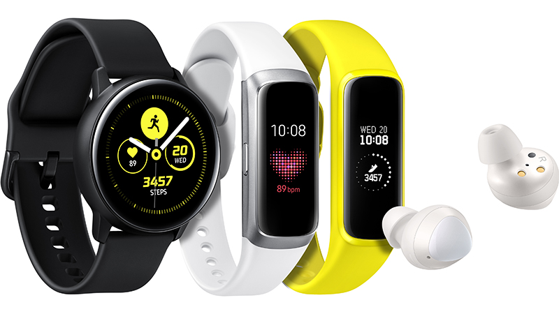 Часы Galaxy Watch Active, серия недорогих браслетов Galaxy Fit и обновленные наушники Galaxy Buds