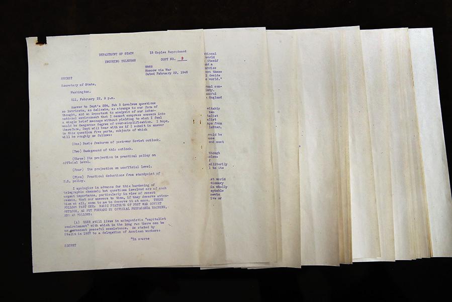 Оригинал телеграммы № 511 посольства США в Москве, отправленной Джорджем Кеннаном в Вашингтон 22 февраля 1946 года