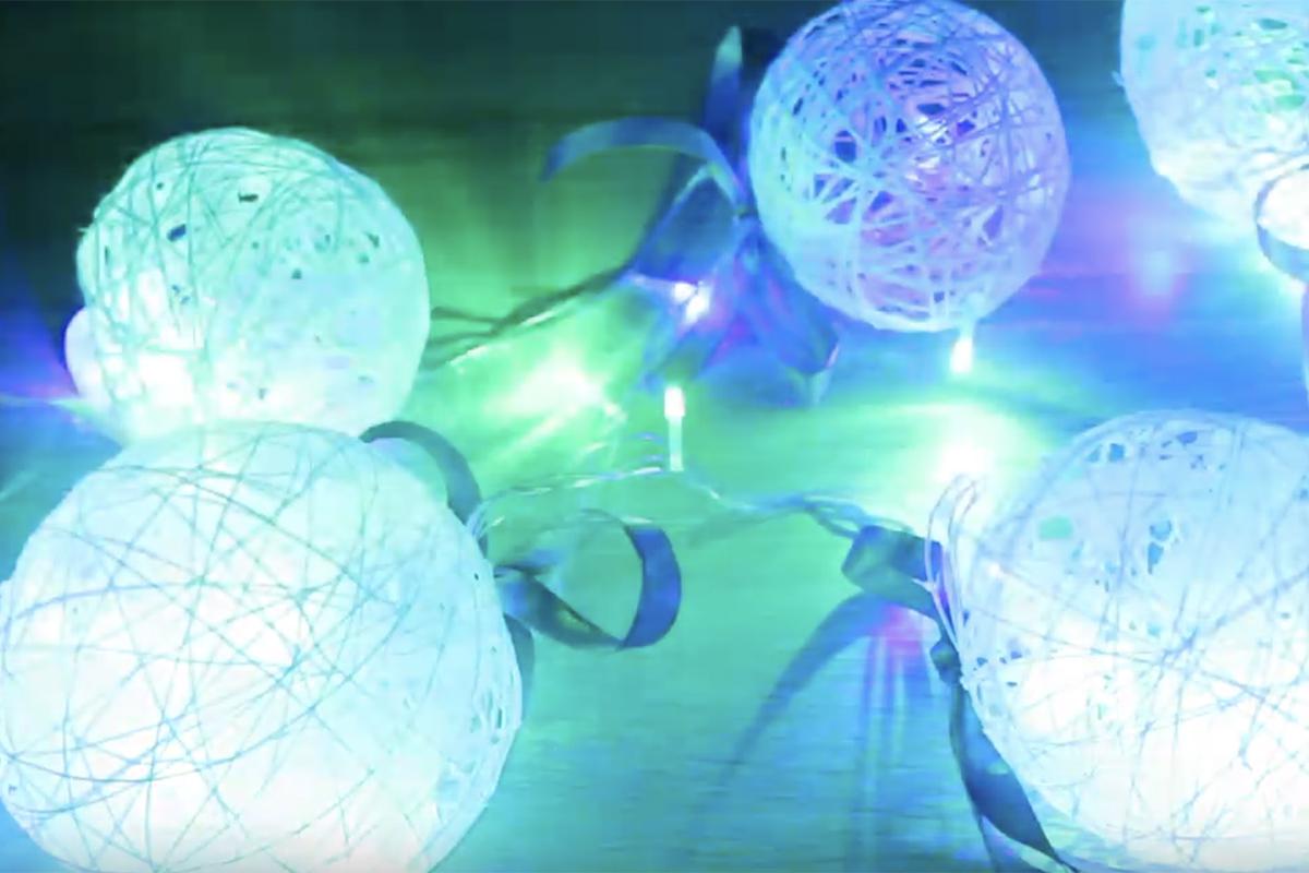 Как сделать новогоднюю гирлянду из ниток