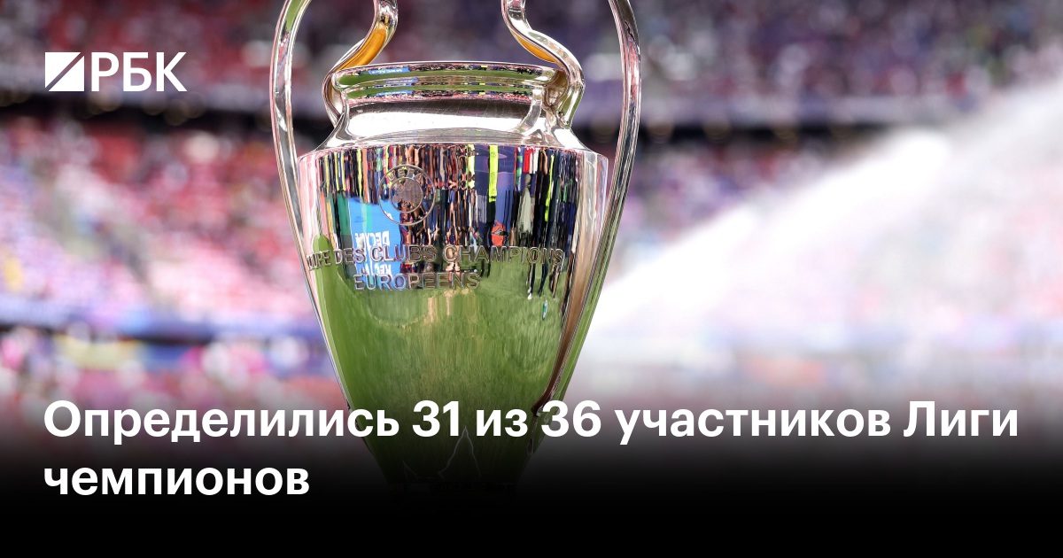 Определились 31 из 36 участников Лиги чемпионов