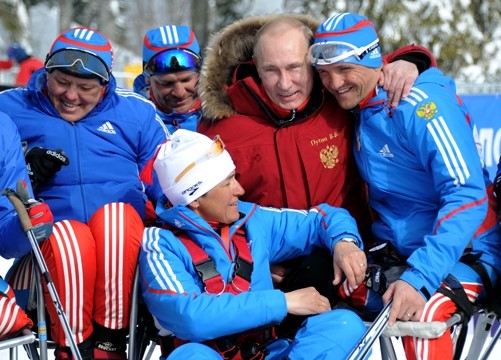 Д.Медведев и В.Путин на олимпобъектах 