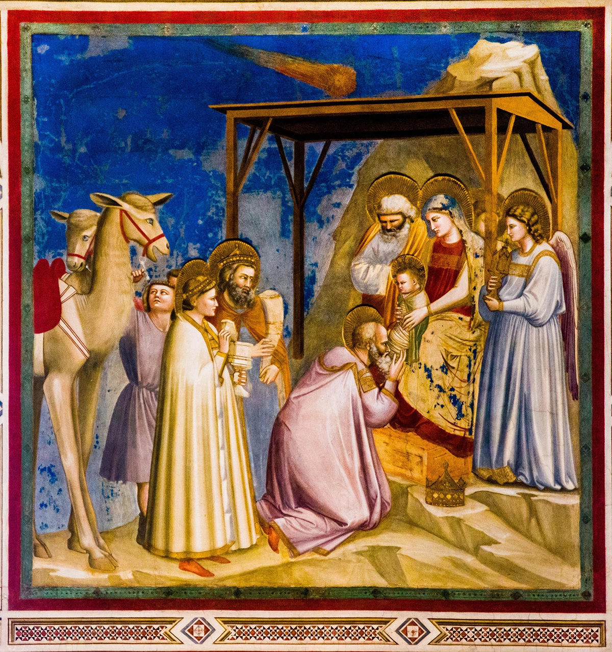 <p>Фреска &laquo;Поклонение волхвов Иисусу на фоне кометы Галлея&raquo;, Джотто</p>