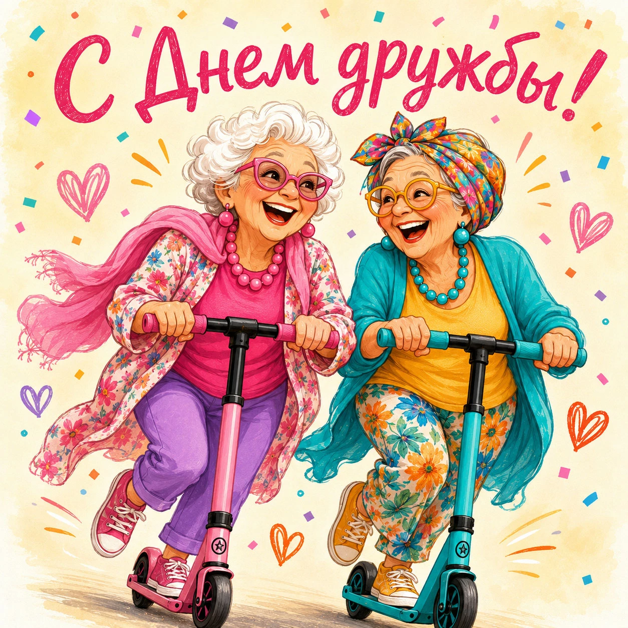 Прикольная открытка подруге ко Дню дружбы