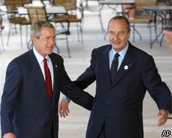 Президент Франции доволен встречей с Дж. Бушем