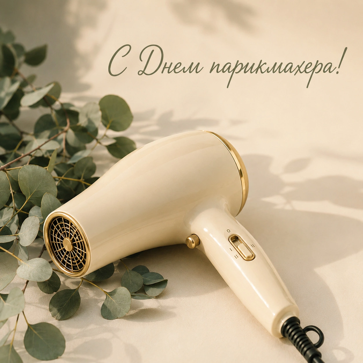 Элегантная открытка с Днем парикмахера