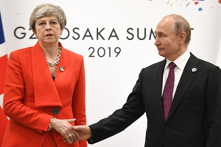 Премьер-министр Великобритании Тереза Мэй и президент России Владимир Путин