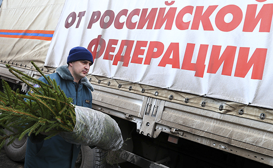 Грузовик с гуманитарной помощью для жителей юго-востока Украины, 21 декабря 2014 года