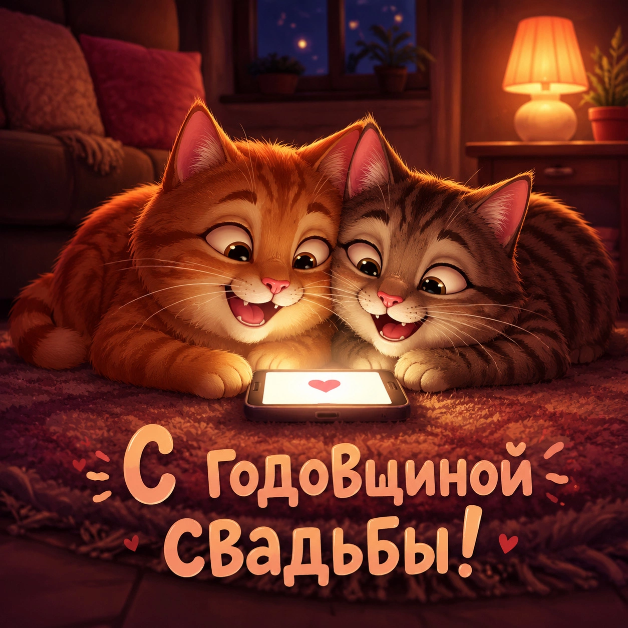 Прикольная открытка с поздравлением с годовщиной свадьбы