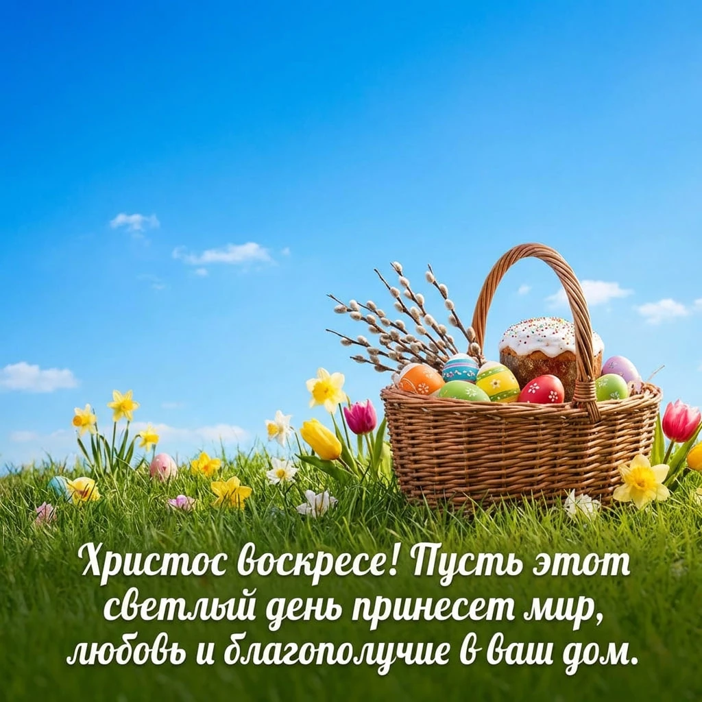 Открытки с Пасхой-2026 для родных и близких
