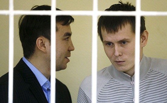 Евгений Ерофеев и Александр Александров (справа) на&nbsp;судебных слушаниях в&nbsp;Киеве