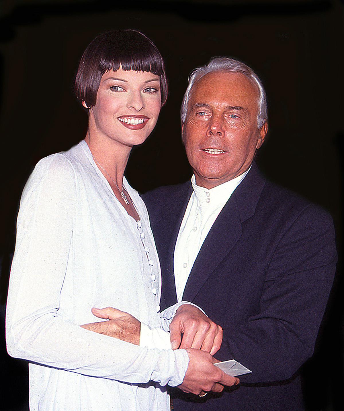 Линда Евангелиста и Джорджо Армани, 1997 год.  