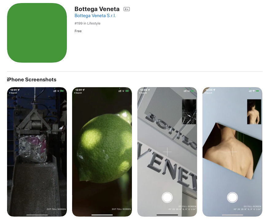 Приложение Bottega Veneta в&nbsp;App Store