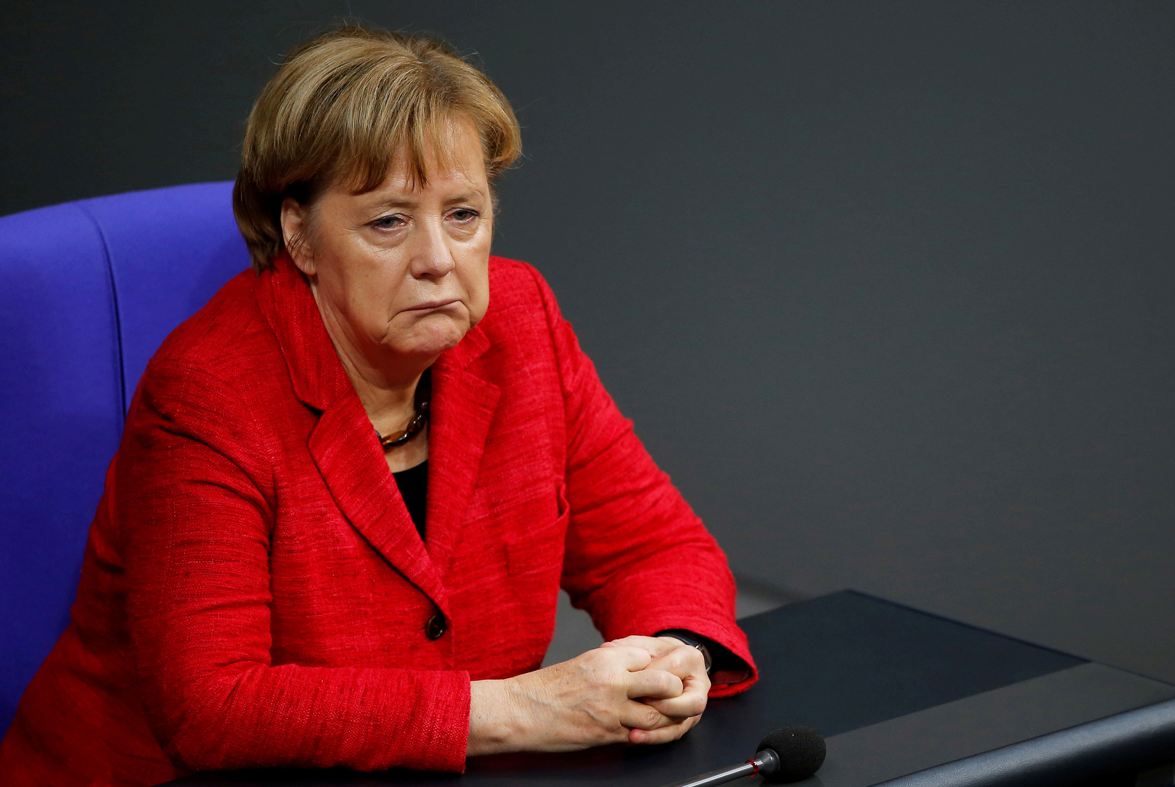 Канцлер Германии Ангела Меркель во время заседания в бундестаге. Берлин, Германия.​
