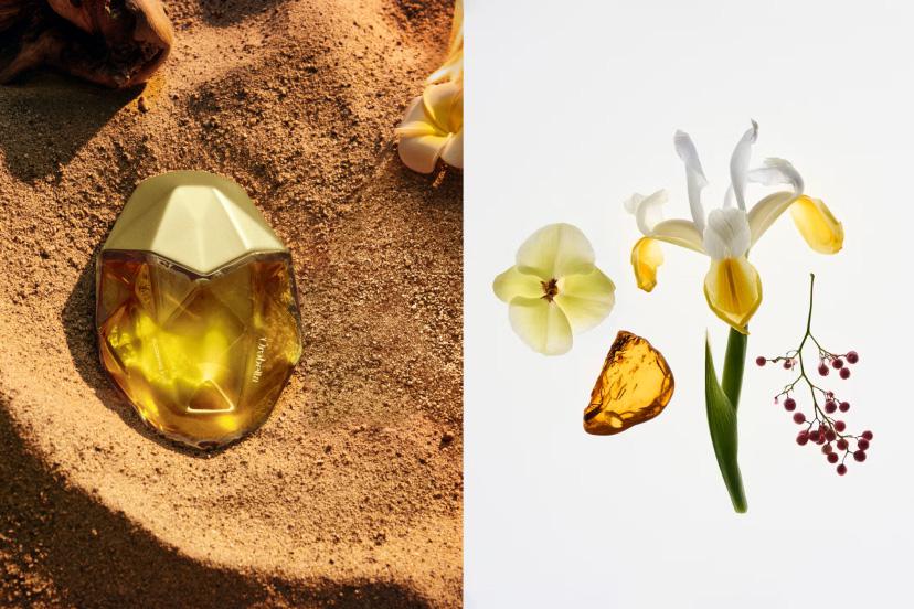 Слева: Blooming fire, Ôrəbella. Справа: парфюмерная композиция аромата You, Glossier