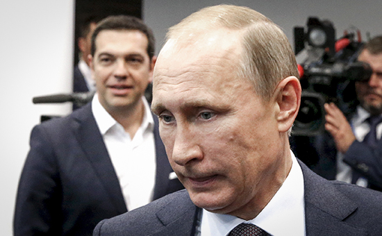 Премьер-министр Греции Алексис Ципрас и президент России Владимир Путин (слева направо). Архивное фото

