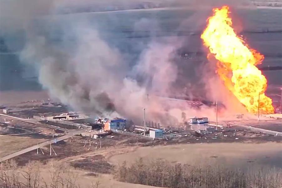 Последствия обстрела газоизмерительной станции &laquo;Суджа&raquo;, Курская область, 28 марта 2025 года