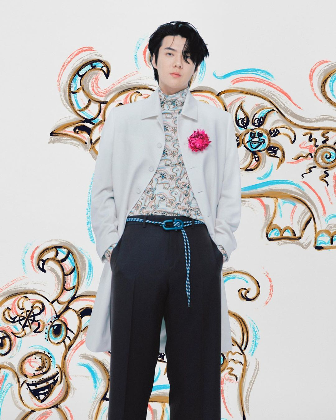 Участник EXO О Се Хун в съемке коллекции Dior Men сезона осень-зима 2021/22