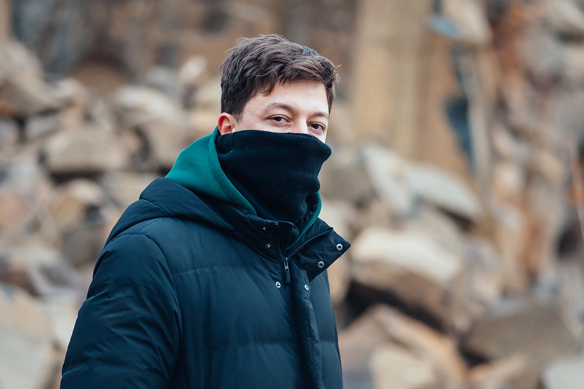 Флисовый шарф-снуд для мужчин