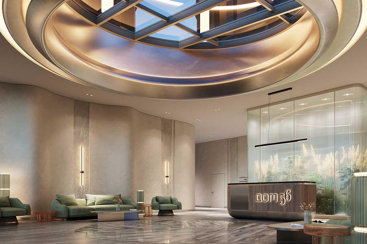 Гранд-лобби премиум-квартала &laquo;Дом 56&raquo;

