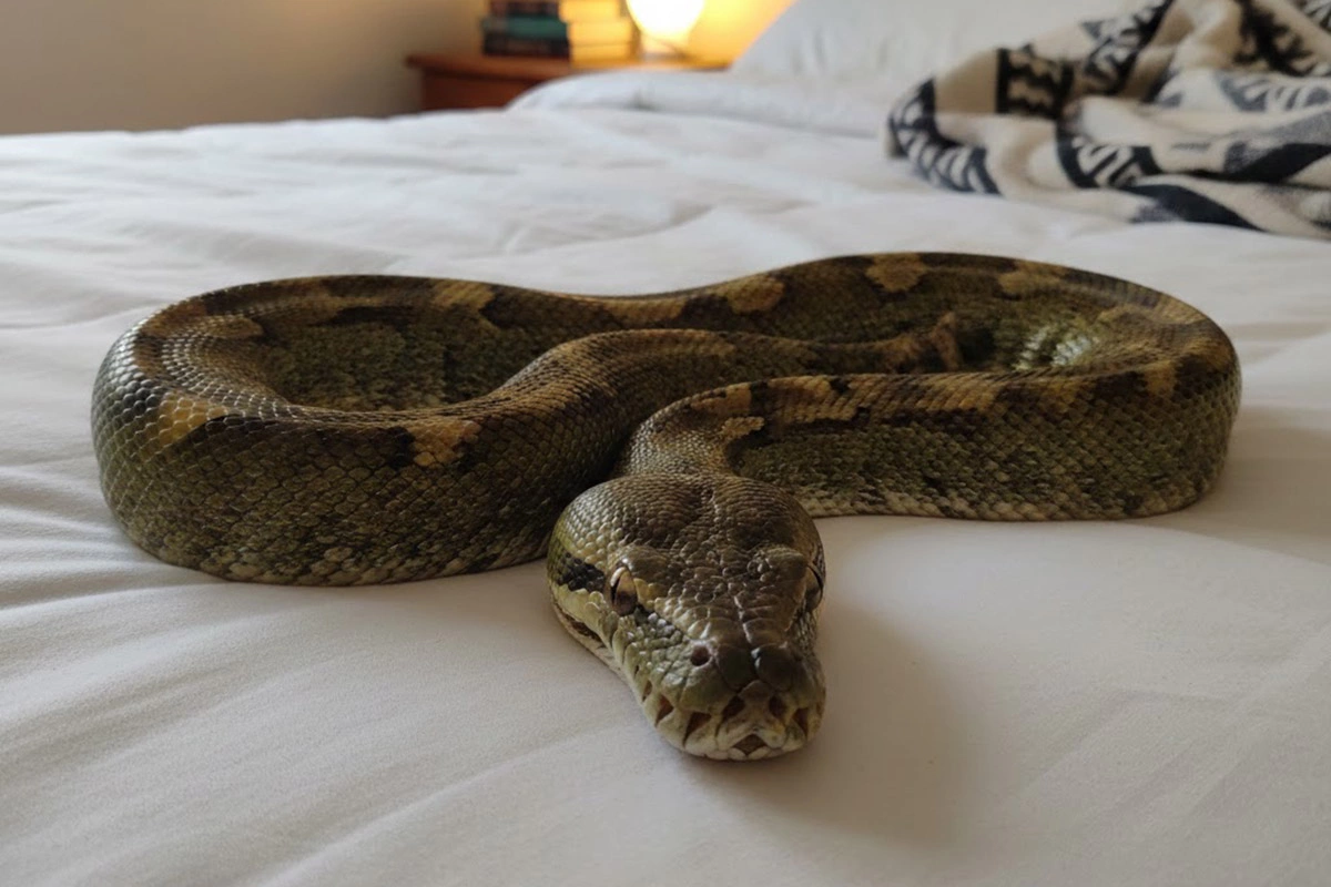 Когда во сне появляется змея в доме или в постели, это трактуется как «опасность рядом» или «негативное влияние»