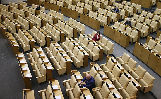 Перед началом пленарного заседания Государственной думы РФ



