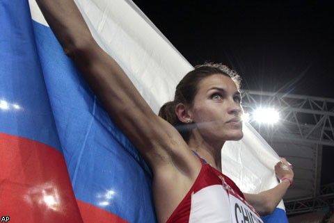 Россиянка А.Чичерова стала чемпионкой мира по прыжкам в высоту