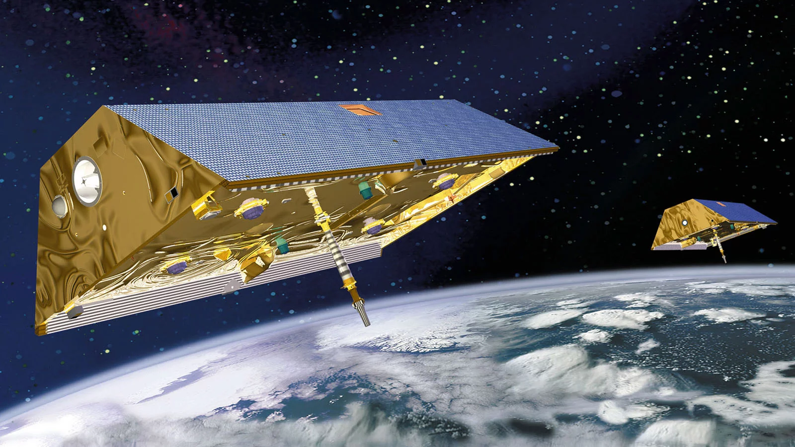 Cпутники в рамках эксперимента по гравитационному восстановлению и климату