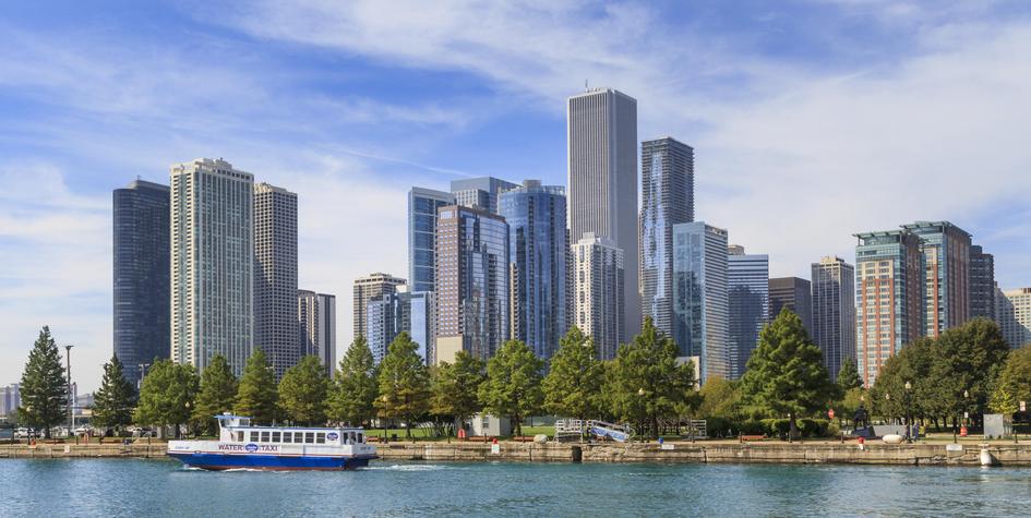 Чикаго, вид на город со стороны озера Мичиган
