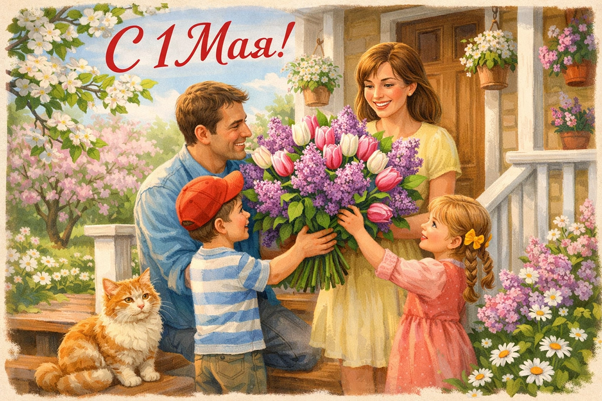 Открытки с 1 Мая: 20 вариантов для поздравления родных и знакомых