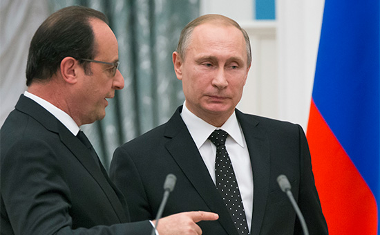 Президент Франции Франсуа Олланд и&nbsp;президент России Владимир Путин