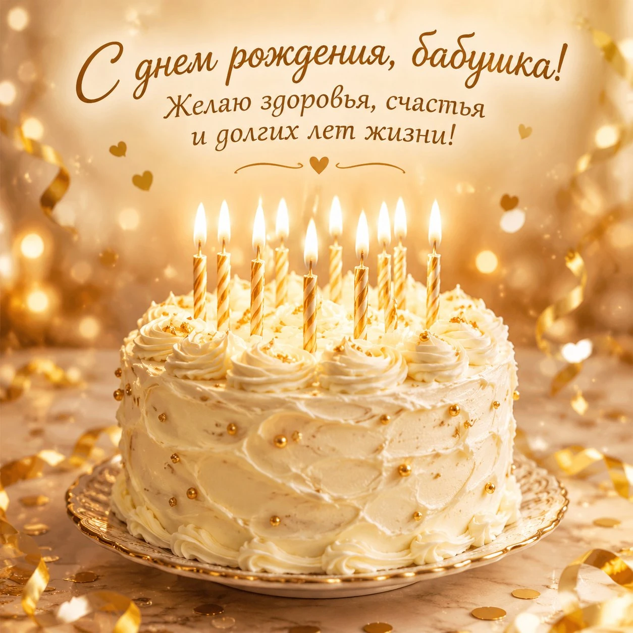 Открытка с с днем рождения бабушке с пожеланием здоровья