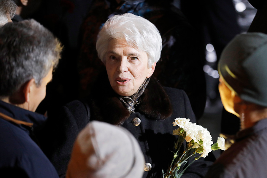 Вдова писателя Александра Солженицына Наталия Солженицына во время церемонии открытия мемориала
