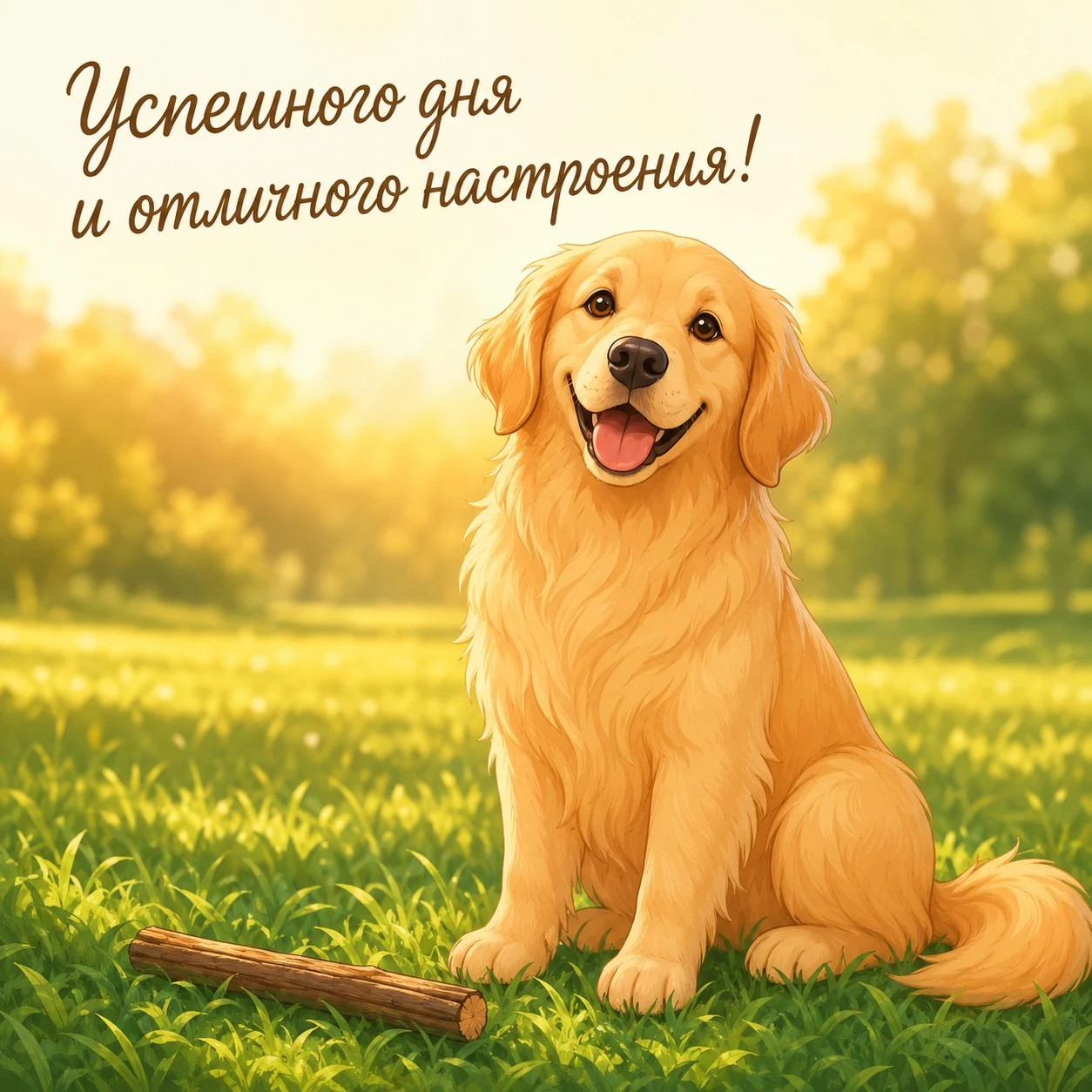 Открытка с пожеланием успешного дня и отличного настроения