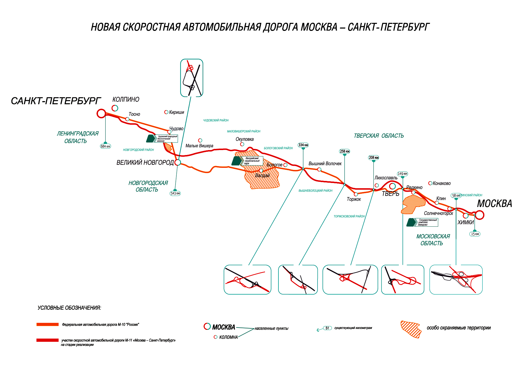 План новой трассы Москва-Петербург