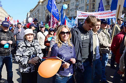 Первомайское шествие в Москве