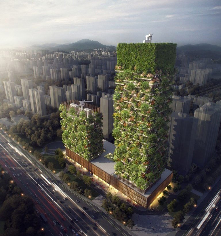 Ранее, в 2017 году, стало известно, что архитектор построит два небоскреба с использованием технологии вертикального озеленения в китайском городе Нанкин. &laquo;Зеленые башни Нанкина&raquo; будут копией его проекта Bosco Verticale (&laquo;Вертикальный лес&raquo;), завершенного в Милане в 2015 году
