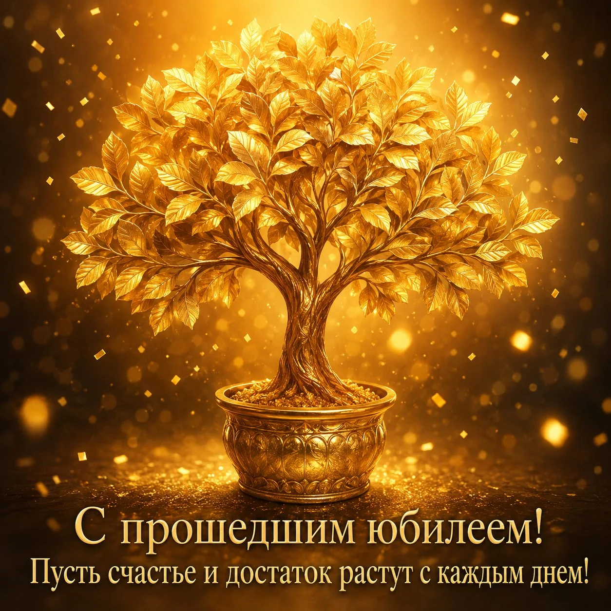 Открытка с прошедшим юбилеем с пожеланием счастья