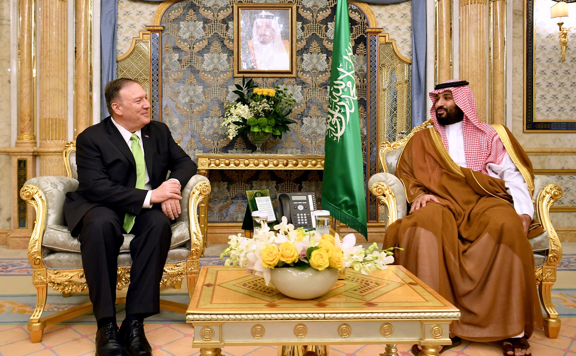Майк Помпео и&nbsp;​наследный принц Саудовской Аравии&nbsp;Мухаммед ибн Салман Аль Сауд