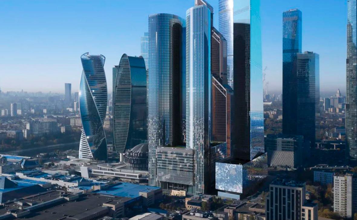 Небоскреб Moscow Towers (в центре)