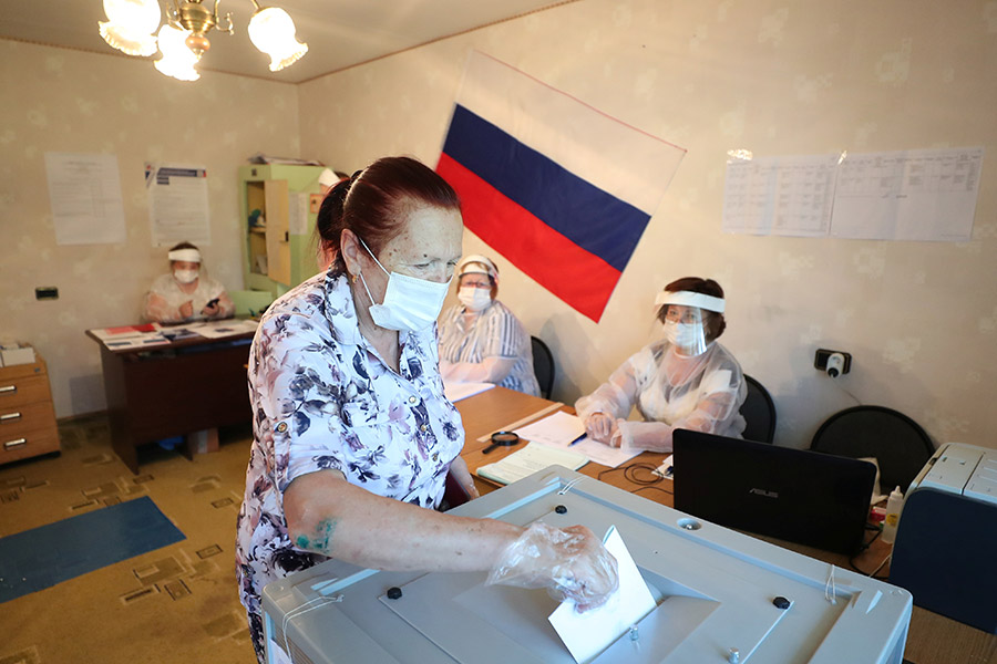 Избирательный участок в деревне ​Гигирево&nbsp;в Одинцовском районе Подмосковья